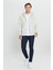 Erkek Bej Standart Fit Normal Kesim Içi Polarlı 3 Iplik Kapüşonlu Fermuarlı Sweatshirt Ceket 2
