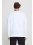 Erkek Beyaz Standart Fit Normal Kesim Içi Polarlı 3 Iplik Bisiklet Yaka Sweatshirt 5