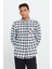 Erkek Siyah-gri Slim Fit Dar Kesim Düğmeli Yaka Sıcak Tutan Kareli Kışlık Flanel Oduncu Gömlek 1