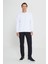 Erkek Beyaz Standart Fit Normal Kesim Bisiklet Yaka 3 Iplik Pamuklu Sweatshirt 2