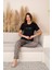 Slim Fit Desenli Kısa Kol Mevsimlik Kadın Pijama Takımı 1