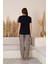 Slim Fit Desenli Kısa Kol Mevsimlik Kadın Pijama Takımı 3