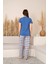Slim Fit Desenli Kısa Kol Mevsimlik Kadın Pijama Takımı 3
