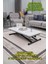 Home Üst Tabla Mdf Beyaz Oval Köşe Alt Ayak Siyah 1