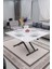 Home Üst Tabla Mdf Beyaz Oval Köşe Alt Ayak Siyah 3