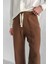 Erkek Rahat Kesim Baggy Fit Müslin Pantolon Kahve 5