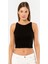 Kadın Fitilli Crop Top 3404/SIYAH 1