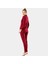 Düz Uzun Kollu Gömlek Yaka Pijama Takım 3365/BORDO 3