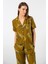 Kadın Desenli Kısa Kol Dokuma Pijama Takımı 3604/HAKI 2