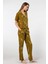 Kadın Desenli Kısa Kol Dokuma Pijama Takımı 3604/HAKI 3