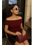 Bordo Sıfır Kol Madonna Bluz 1