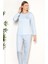 Mevsimlik Uzun Kol Pijama Takım Viskon Alperi 790-27 4