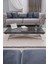 Home Üst Tabla Mdf Siyah Mermer Oval Köşe Alt Ayak Beyaz 2