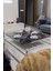 Home Üst Tabla Mdf Siyah Mermer Oval Köşe Alt Ayak Beyaz 4