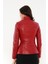 Basics&more Kadın Fermuar Detaylı Kırmızı Deri Ceket - B16 5