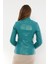 Basics&more Kadın Fermuar Detaylı Turkuaz Deri Ceket - B16 5