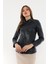 Basics&more Kadın Fermuar Detaylı Koyu Mavi Deri Ceket - B16 3