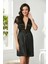 Saten Dantelli Midi Sabahlık 1020 Siyah 2