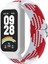 Xiaomi Smart Band 9 Active/redmi Band 3 Dokuma Naylon Kayış Geçmeli Kasa Saat Bandı - Kırmızı+Beyaz (Yurt Dışından) 5