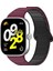Xiaomi Smart Band 9 Pro/smart Band 8 Pro/redmi Watch 4 Manyetik Saat Kayışı Için Silikon Bant - Şarap Kırmızısı+Siyah (Yurt Dışından) 5