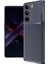 Realme C75 Uyumlu Kılıf Negro Karbon Görünümlü Silikon Lacivert 3