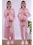 Pembe Uzun Sabahlıklı Hamile Lohusa Pijama Takımı BYL224072 1