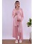 Pembe Uzun Sabahlıklı Hamile Lohusa Pijama Takımı BYL224072 2