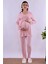 Pembe Uzun Sabahlıklı Hamile Lohusa Pijama Takımı BYL224072 4