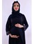 Lacivert Tesettürlü Uzun Sabahlıklı Hamile Lohusa Pijama Takımı BYL2T24072 5