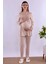 Kahverengi Sabahlıklı Hamile Lohusa Pijama Takımı BYL224012 4