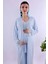 Mavi Sabahlıklı Hamile Lohusa Pijama Takımı BYL280242 5
