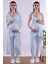 Lacivert Sabahlıklı Hamile Lohusa Pijama Takımı BYL290342 1