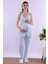 Lacivert Sabahlıklı Hamile Lohusa Pijama Takımı BYL290342 4