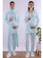Lacivert Tesettürlü Uzun Sabahlıklı Hamile Lohusa Pijama Takımı BYL2T24072 1