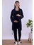 Kahverengi Sabahlıklı Hamile Lohusa Pijama Takımı BYL224012 2