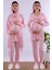 Gri Tesettürlü Sabahlıklı Hamile Lohusa Pijama Takımı BYL2T24012 1