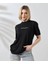 Unisex Bisiklet Yaka Baskılı Slim Fit T-Shirt - Siyah 3
