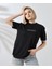 Unisex Bisiklet Yaka Baskılı Slim Fit T-Shirt - Siyah 4