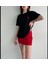 Unisex Bisiklet Yaka Baskılı Oversize T-Shirt - Siyah 5