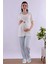 Mavi Sabahlıklı Hamile Lohusa Pijama Takımı BYL220702 4