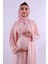 Pembe Tesettürlü Sabahlıklı Hamile Lohusa Gecelik Takım BYL2T40352 5