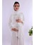 Lacivert Tesettürlü Uzun Sabahlıklı Hamile Lohusa Pijama Takımı BYL2T24072 5
