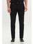 Erkek Siyah 360 Derece Her Yöne Esneyen Slim Fit Dar Kesim Diyagonal Esnek Desenli Pantolon 1