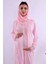 Pembe Tesettürlü Sabahlıklı Hamile Lohusa Gecelik Takım BYL2T80252 5