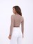 42211 Triko Çizgili Crop-Vizon-Krem 5