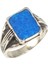925 ayar Gümüş Mavi Mineli Erkek Yüzük 1