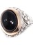 925 Ayar Gümüş Ve Bronz Karışımı Oval Onyx Taşlı Erkek Yüzük 1