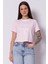 Kadın Pembe Filanta Crop Tişört 1