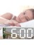 Masa Saati LED Dijital Termometre Alarm Ses Kontrolü Aynalı Takvim Gece Modu 4