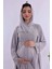 Lacivert Tesettürlü Uzun Sabahlıklı Hamile Lohusa Pijama Takımı BYL2T24072 5
